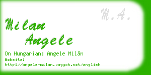 milan angele business card